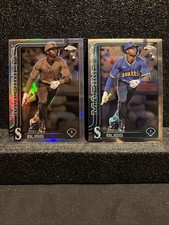 2025 Topps Chrome Baseball Ryan Bliss Base and Sepia Mariners 