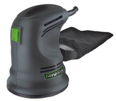 GROS2304 5'' Random Orbit Sander with Rubberized Palm Grip, Hook-and-Loop Syst...