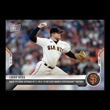Logan Webb - 2021 MLB Topps Now Card 967 - Print Run: 707 San Francisco Giants