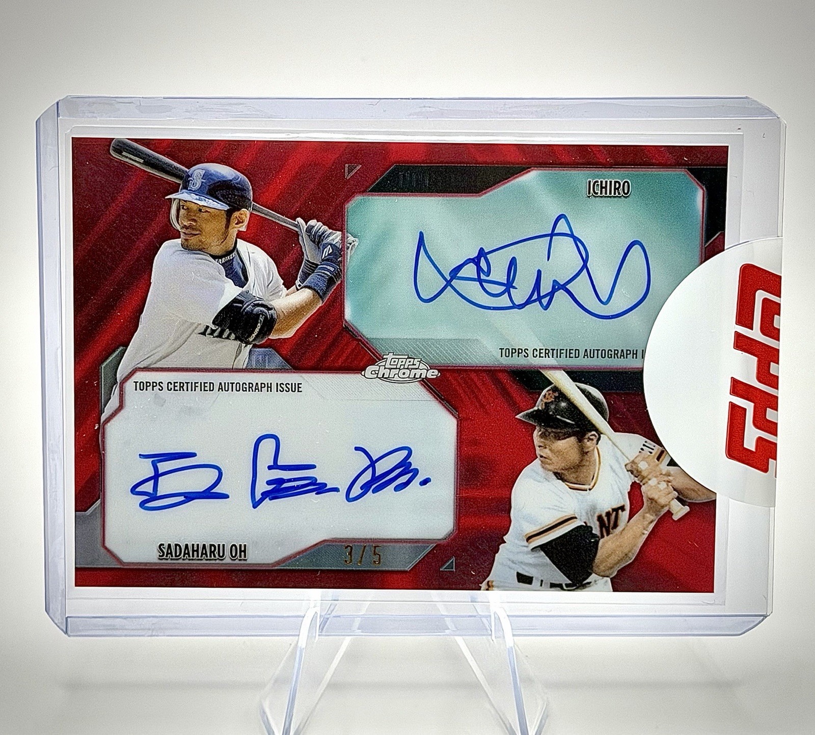 2026 Topps Chrome Baseball Ichiro / Sadaharu Oh Dual Auto RED /5 DA-10
