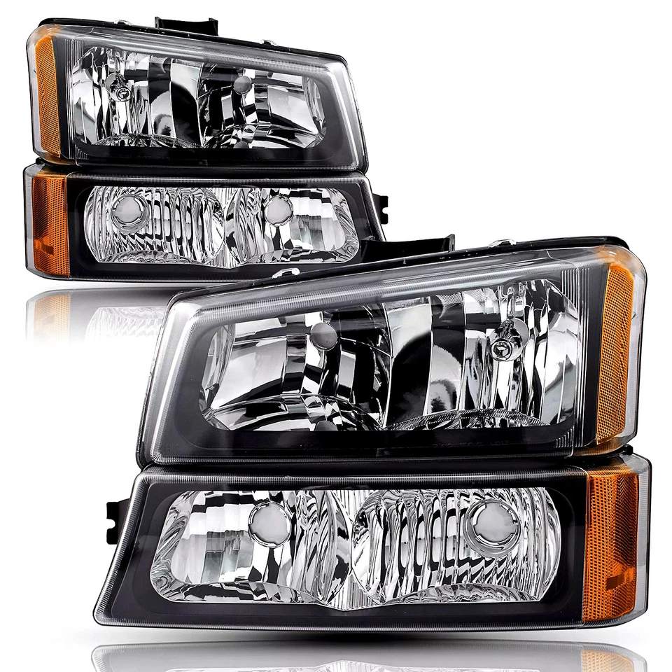 一对适用于 2003 - 2006 雪佛兰索罗德 1500 2500 3500 车头灯保险杠灯 LH&RH — 第 3/4 张图片