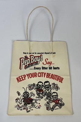#ad Pep Boys Branded Automobile Litter Bag New Old Stock Manny Moe And Jack Trash $15.98
