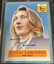 2021 Topps X Trevor Lawrence #2-A Teal On Card Auto Rookie Year. rookie card picture