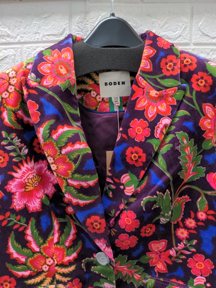 Nuevo Blazer Boden Marylobone Terciopelo Flor Talla 10R Foto 3 de 4