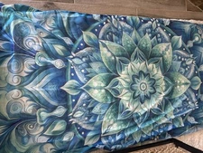 NWOT BOHO  Sarong Swim Beach Coverup Skirt  blue Green hues