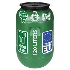 Weithalsfass  Fasssilage Regen Fass Gepäcktonne 120 L mit Deckel grün