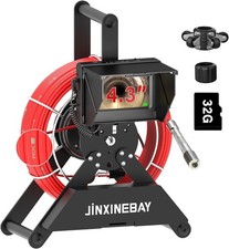 65FT Sewer Pipe Inspection Camera, 4.3" Monitor, 1200TVL, IP68, Night Vision