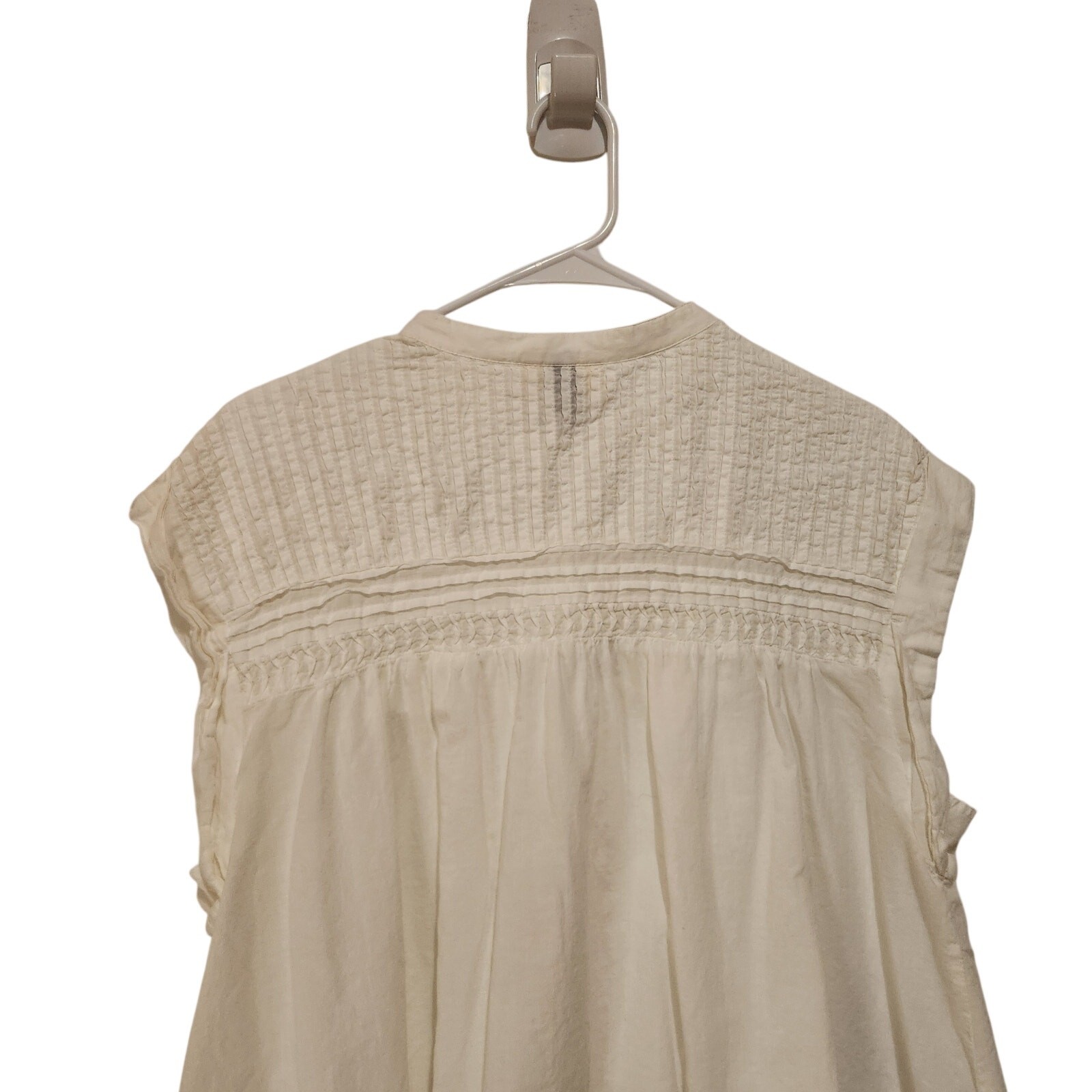 Universal Thread White Pintuck Yoke Button Front … - image 5