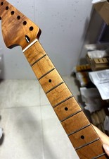 left big head Roasted flame Maple 22 fret guitar neck DIY matte parts