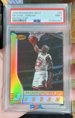 1996-97 BOWMAN'S BEST MICHAEL JORDAN * RARE * MINT * PSA 9 * REFRACTOR CARD #80
