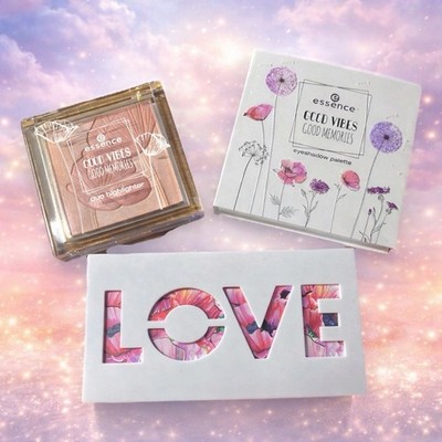 essence 3 x GOOD VIBES GOOD MEMORIES Eyeshadow, Rouge, Highlighter 3 Teile Set