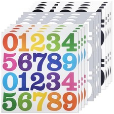 24 Sets 2 Inch 0-9 Self Adhesive Vinyl Number Stickers for File,Lockers,Mailb...