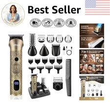 Stainless Steel Cordless Grooming Kit - Ideal for Beards, Mustaches More