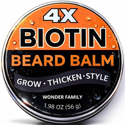 Biotin Beard Balm for Men Care   Moustache & Beard Hair Growth, Shaper, Straight