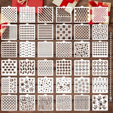 JULBEAR 36 PCS Cookie Stencil, Royal Icing Cookie Cake Stencils Reusable Pattern