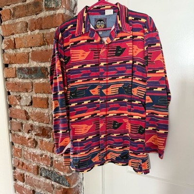 Vintage Tom Tailor Heavy Weight Cotton Button Up Shirt Jacket Abstract Size M