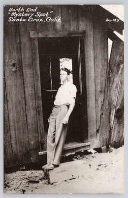 RPPC Mystery Spot Santa Cruz CA North End Optical Illusion C1950s Postcard AK5