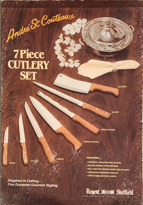 Vintage Still Sealed Regent Sheffield Andre St Couteaux 7Pc Cutlery Kitchen Set 