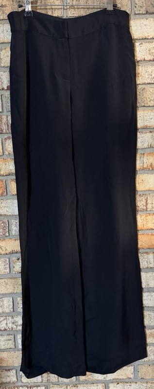PAIGE Women's Black Silk Wide-Leg  Dress Pants Regular Size 6 .. 34” inseam 