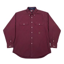 Tommy Hilfiger Button Down Shirt Mens Large Red Blue Gingham Vintage 90s Preppy