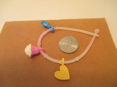 Playmobil accessories PALE PINK ELASTIC  CHILD'S BRACELET W/  THREE CHARMS