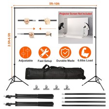 Adjustable Heavy Duty Photography Backdrop Support Stand Set w/ Carrying Bag