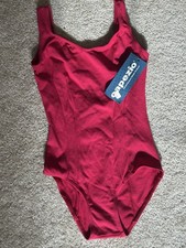 Women  s Tank Leotard Capezio Red Cotton Blend Large Adult NWT