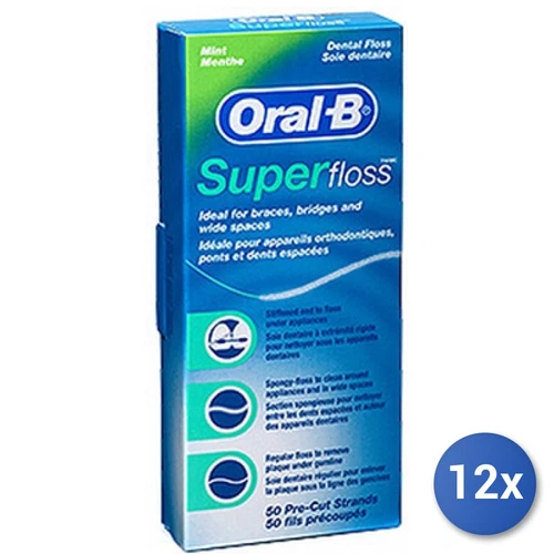 12x Bundle Oral-B Filo Interdentale Super Floss - Foto 1 di 3