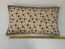 Embroidered feather throw pillow rectangle orange Yellow Green Flowers 18"X 11"