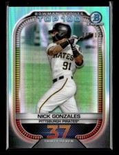 2021 Bowman #BTP-37 Nick Gonzales Bowman Scouts Top 100 Aqua Refractor /125