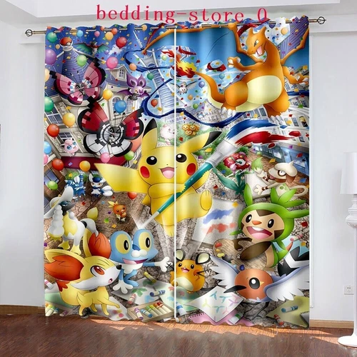 Tende Oscuranti 3D Spesse Bambini/Pokemon Pikachu Anello Termico Occhiello Superiore/Tende - Foto 76 di 93