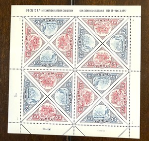 PACIFIC 97 INTERNATIONAL STAMP EXHIBITION STAMP SHEET - USA  - 32 CENT 16 STAMPS