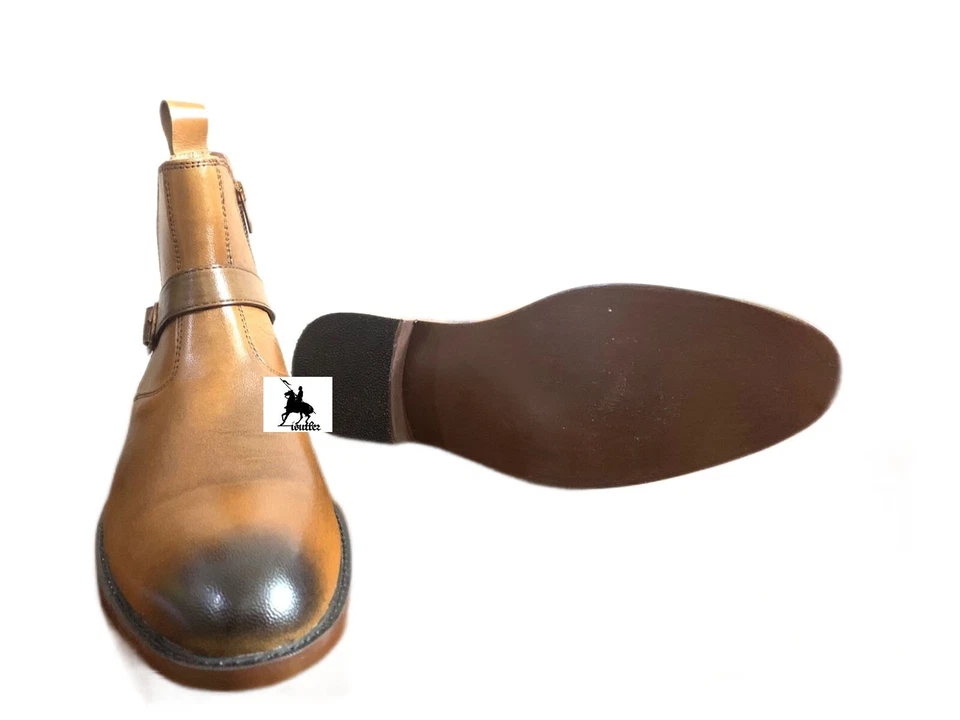 Handmade Ankle High Genuine Leather Stylish Rounded Strap - Image 4 of 4