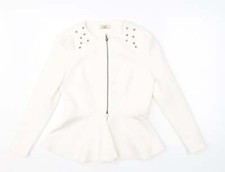Love Label Womens White Jacket Blazer Size 10