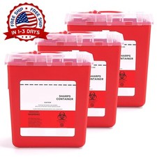 Contenedor Para Objetos Punzantes Con Tapa Abatible De 2 Cuarto De Galon 3-Pack