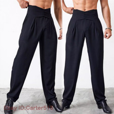 Men's Dance Pants Straight Trousers Latin Salsa Modern Rumba Tango Ballroom