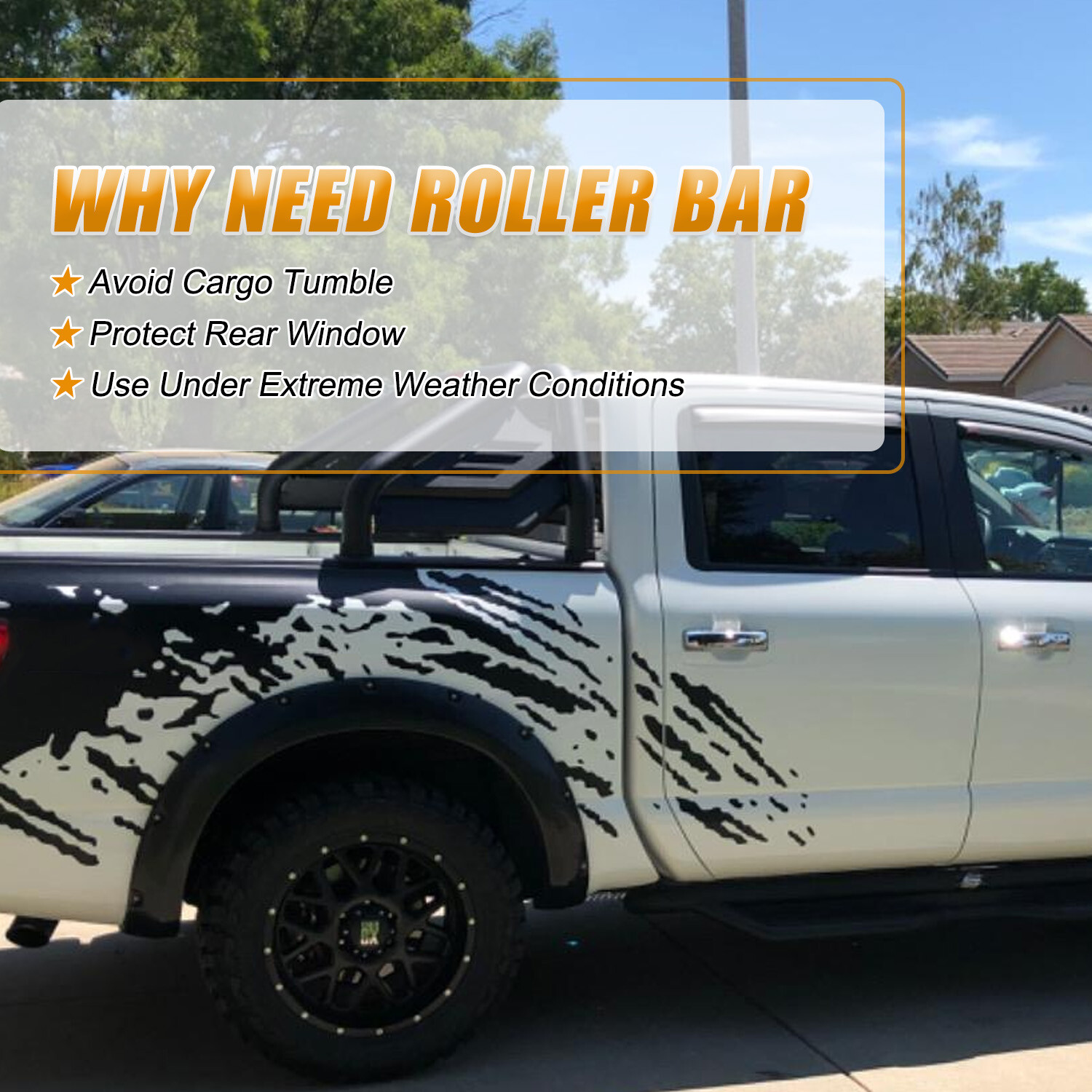 Universal Truck Sport Bar Full Size Roll Bar Chase Rack Bed Bar For Ram/F-150 US