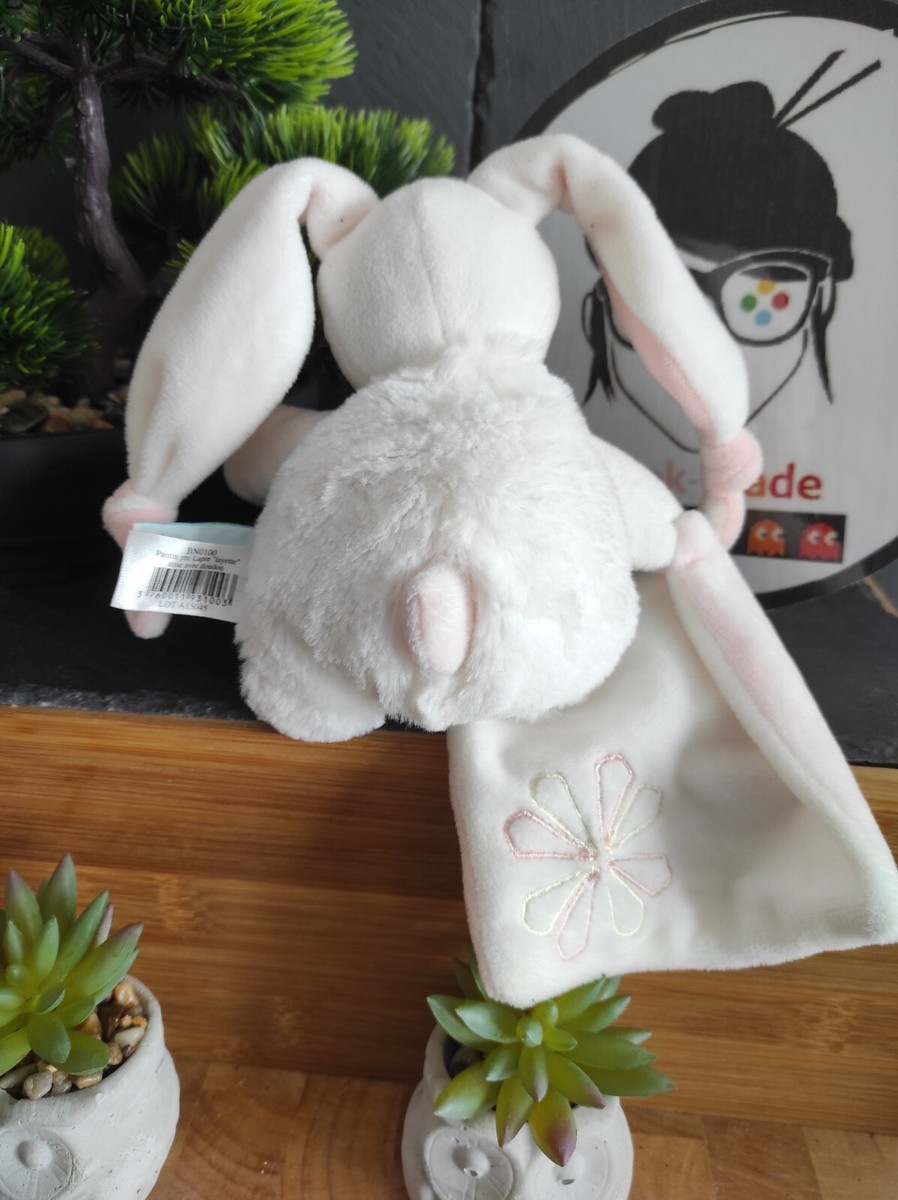 Doudou Baby Nat' Lapin Blanc Rose Rouge Bn071 Mouchoir Câlin Doudou Baby Nat' Lapin Blanc Rose Rouge Bn071 Mouchoir Câlin