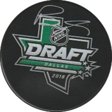 Brady Tkachuk Autographed 2018 NHL Draft Puck