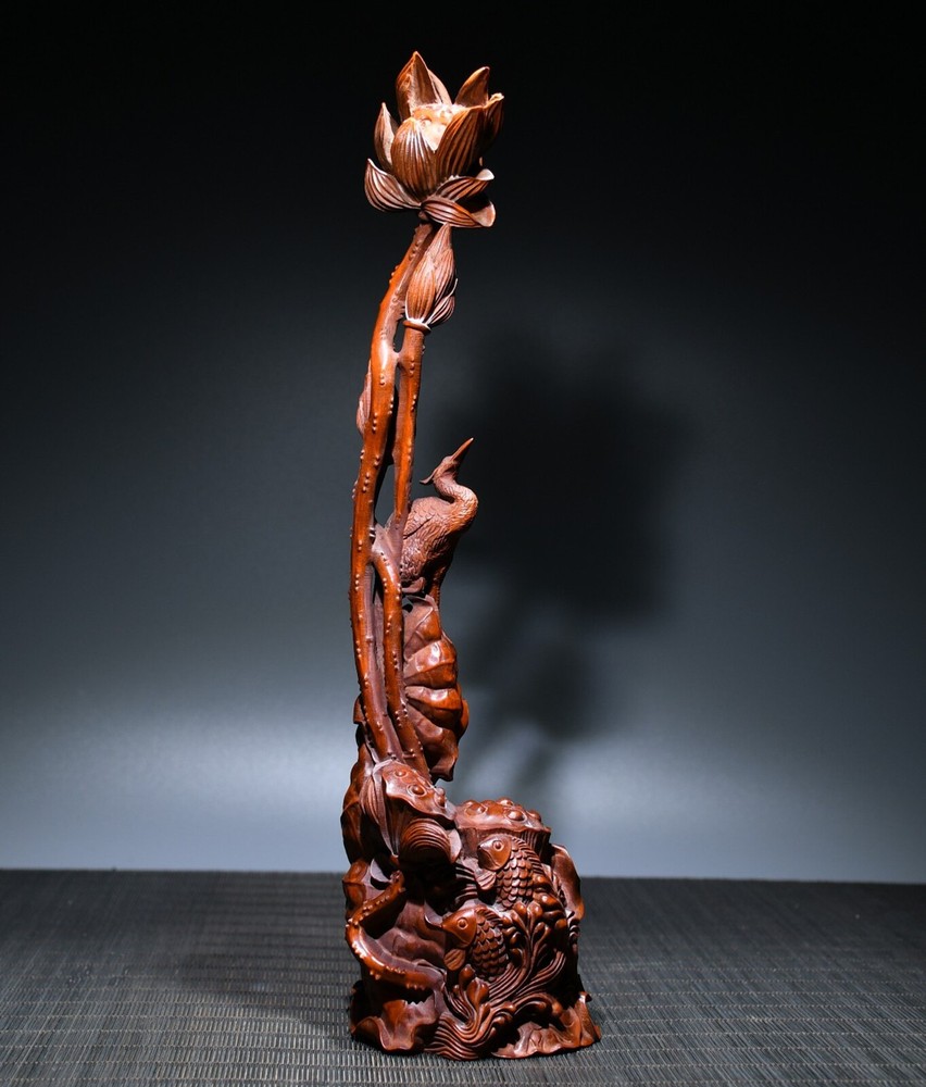 Collection Chinese Antique Boxwood Carved Exquisite Statue Home Decor Nice Art
