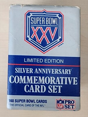 Super Bowl 25 XXV Limited Edition Silver Anniversary Commemorative Card Set 