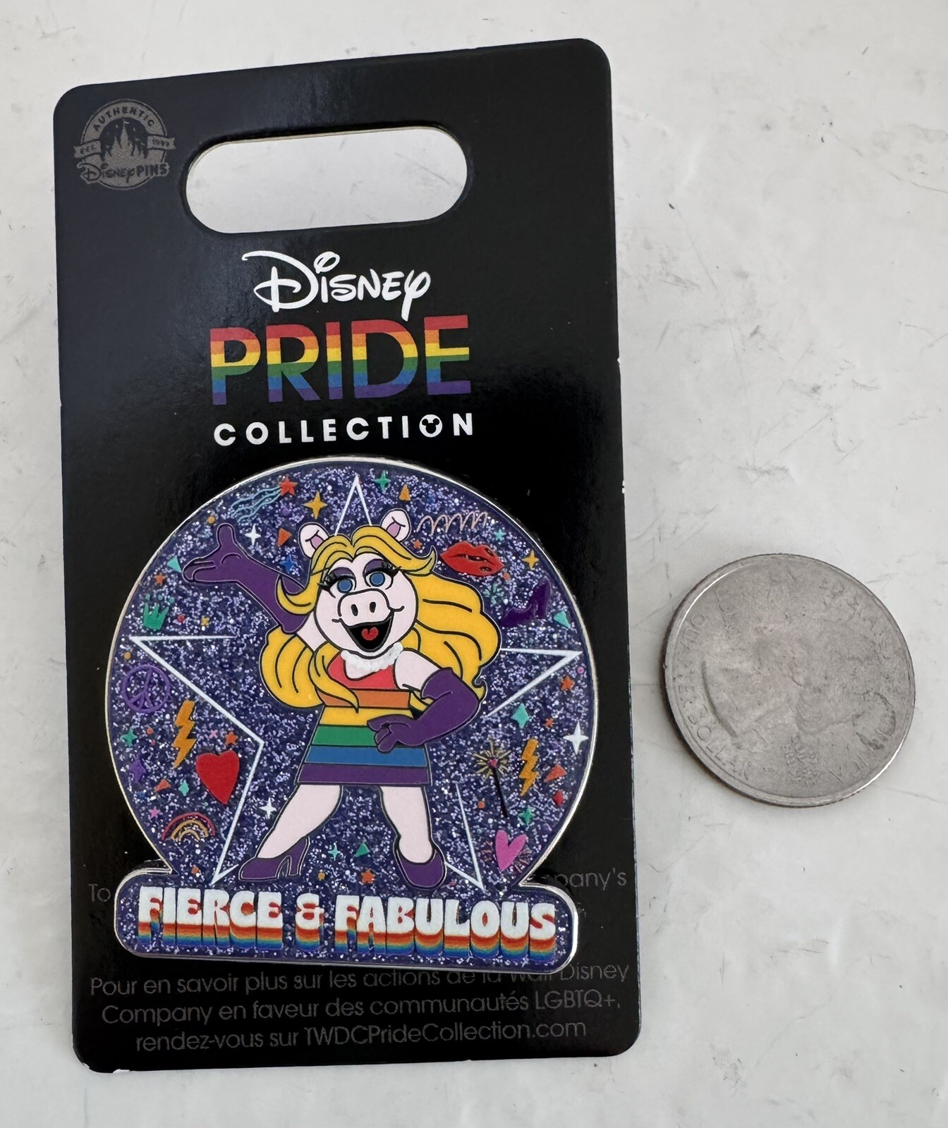 DISNEY PRIDE COLLECTION PIN MUPPETS MISS PIGGY FIERCE & FABULOUS NEW ON CARD