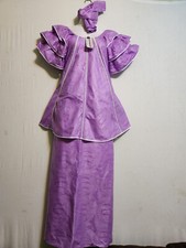 Women Clothing African Brocade Print Cotton 3Pcs Skirt Suit Free Size 50" around