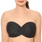 Women's No Padding Strapless Lace Bra Underwire Multiway Contour Plus Size Bra