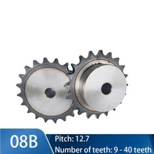 08B 9-40Teeth Roller Chains Sprocket With Step Pitch 1/2" 12.7mm For Drive Chain