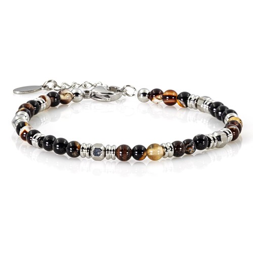 Edelstahl Armband Bracelet Perlenarmband 4 mm Perlen Multi Color Damen Herren - Bild 9 von 20