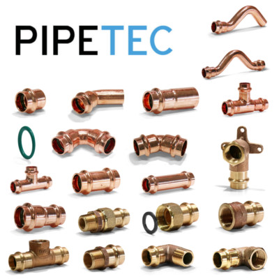 Pipetec Pressfittinge Kupfer- und Rotguss V+M-Kontur (alle Varianten)