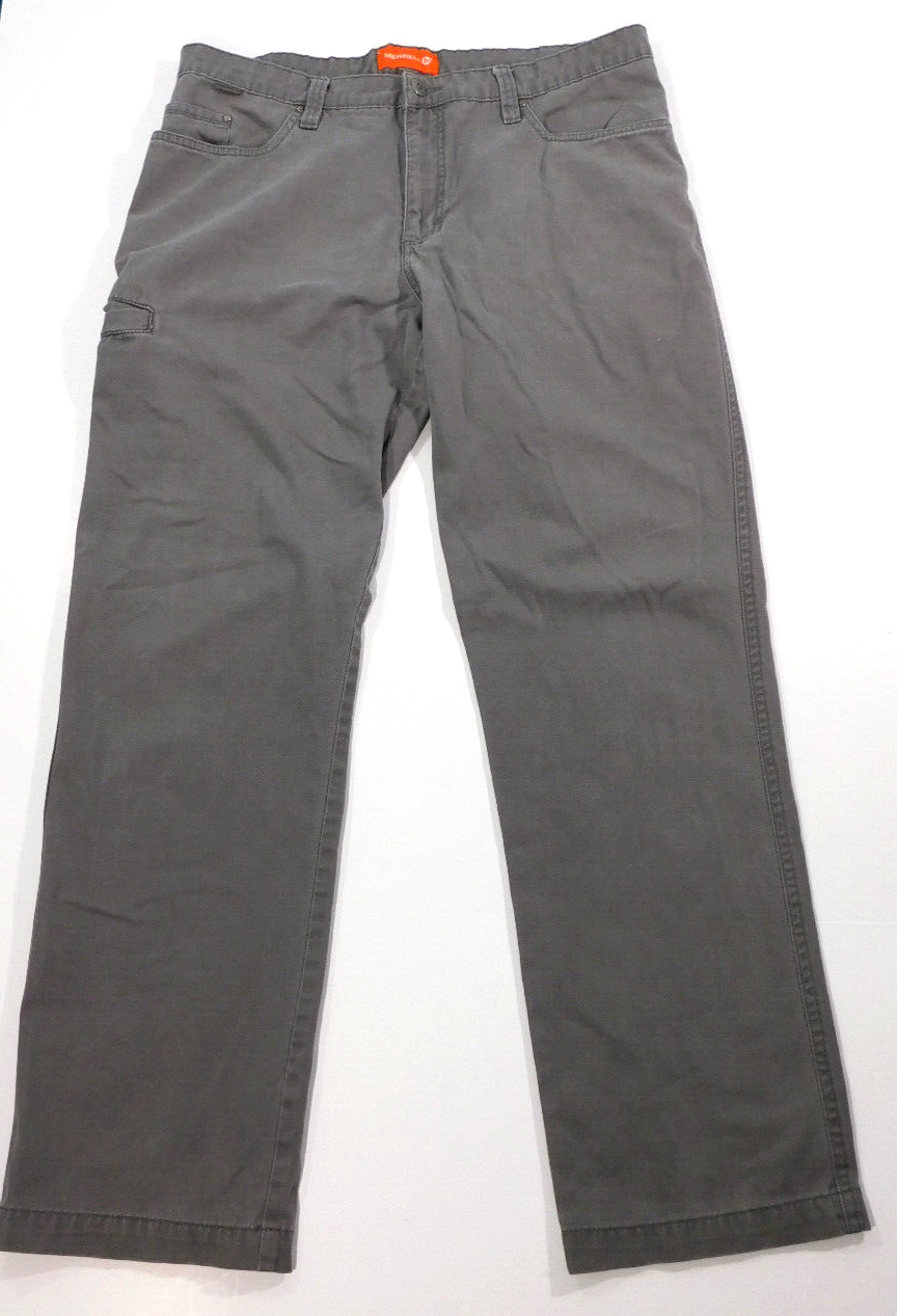 Pantaloni Merrell Escursionismo Stile Chino Uomo 36x32 Verde Cotone 5 Tasche + Tasca Cellulare