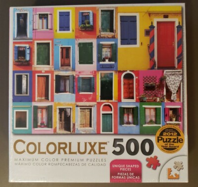 NEW LPF Colorluxe COLORFUL DOORS 500 Unique Shaped Piece Puzzle Collage