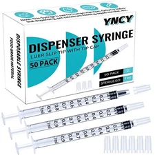 1ml Syringes with Cap Luer Slip Tip Whole Pack Bulk Sterile Sealed No Needle